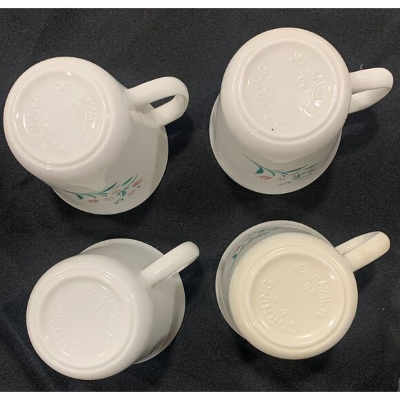 Vintage Set Of 4 Corelle Rosemarie Mugs With Floral Design - Picture 3 of 8